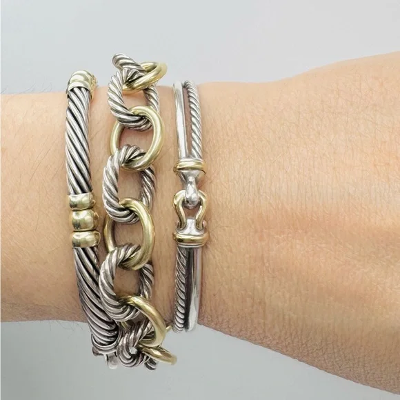 David Yurman Crossover Bracelet With 18k Gold - Picture 4 of 7